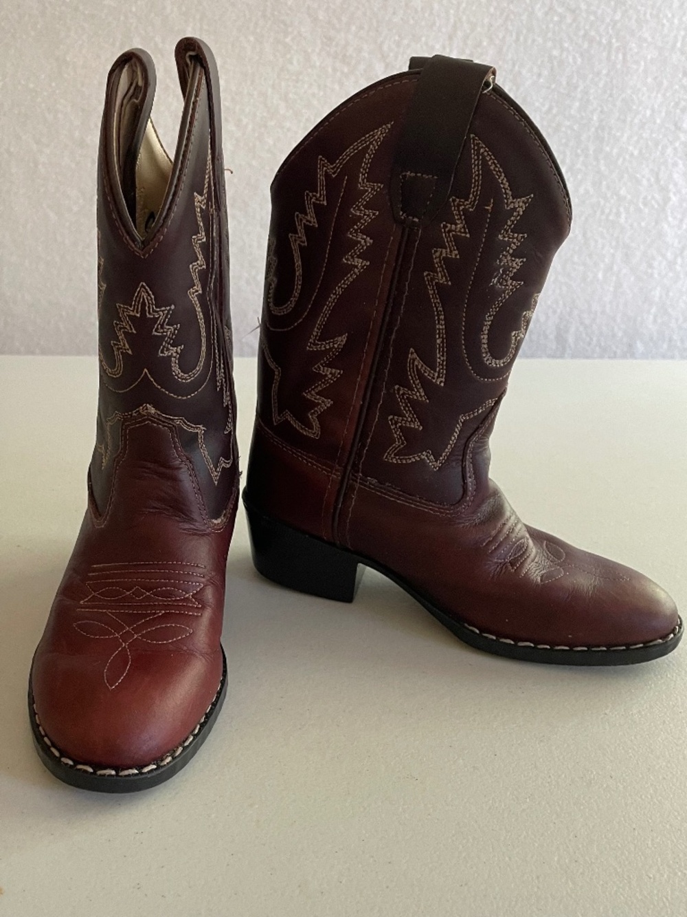 Old West Leather Cowboy Boots Brown Burgundy Toy Story Woody [size Toddler 100] - Picture 5 of 8